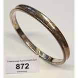 Tiffany & Co silver bangle, 7mm width, 18cm internal circumference, weight 32.7g