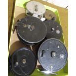 Group of six various Allcocks fly reels