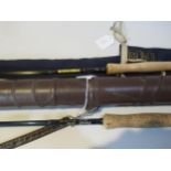 Powell LGA967 two piece fly rod made in the USA, together with another two piece fly rod by Greys of