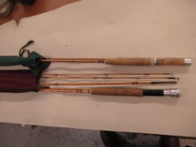 Hardy Palakona split cane fly rod, ' The Deluxe ' together with another split cane fly rod