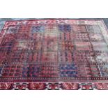Modern Baktiari style rug with an all-over panel design and borders, 235 x 185cm (fading and moth