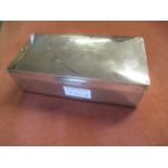 London silver double cigarette box of rectangular form bearing presentation inscription