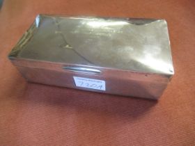 London silver double cigarette box of rectangular form bearing presentation inscription