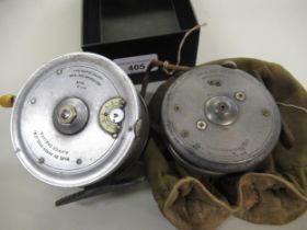 Hardy ' The Super Silex ' fly reel, 3.5in together with another, ' The Uniqua ' fly reel