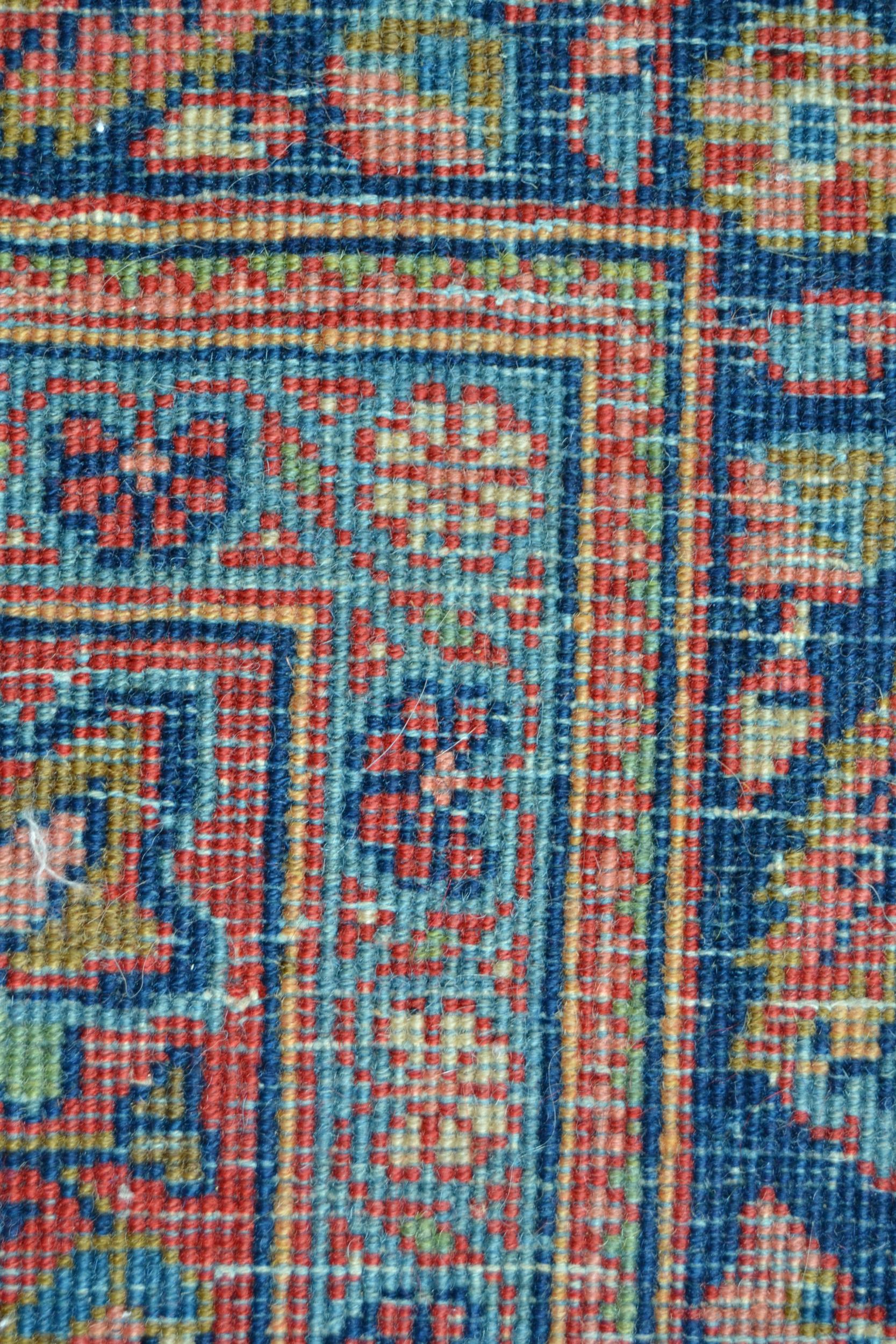 Kashan rug with a busy lobed medallion and floral design on a midnight blue ground with borders, 201 - Image 6 of 6