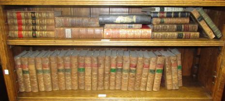 Twenty five volumes, ' Waverley Novels ', leather bound, together with a box containing other