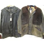 Two Barbour waterproof jackets, together with a Belstaff Britton shooting jacket