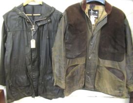 Two Barbour waterproof jackets, together with a Belstaff Britton shooting jacket