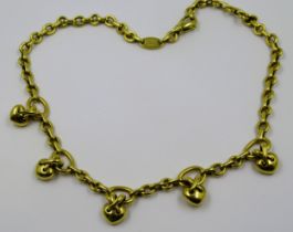 Chaumet, Paris, 18ct yellow gold multi heart necklace, 61g, 41cms long