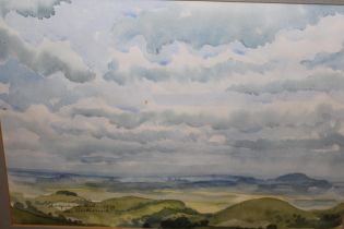 Ian Weatherhead, pair of watercolour landscapes, Shropshire hills, dated 1979, signed, one unframed,