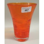 Whitefriars tangerine flared glass vase, 16cms high
