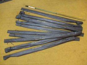 Group of eleven various modern composite 9ft fly rods, unbranded, as new