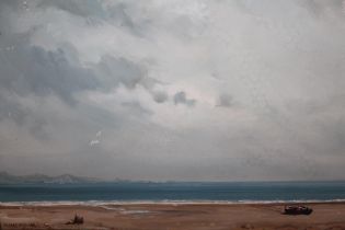 Mid 20th Century oil on canvas, beach scene, signed J. Sanz Magallon, 46 x 61cm approximately,