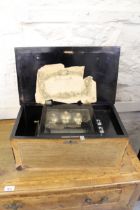 19th Century Swiss eight air musical box with bells and original song card (with losses), in a