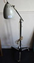 Floorstanding adjustable Anglepoise type lamp on chrome stand