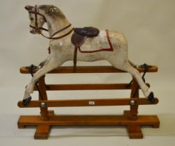 Mid 20th Century Triang carved and painted rocking horse (for restoration), 112cm overall length