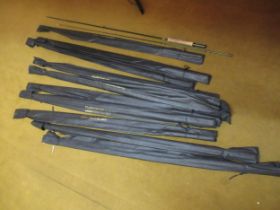 Group of eleven modern composite 9ft fly rods, unbranded, as new