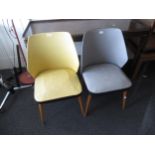 Pair of mid 20th Century ' Rockabilly ' black and yellow vinyl covered side chairs