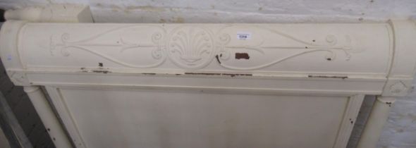 Small mid 20th Century French mahogany double bed with later white painted finish, 117cms wide x