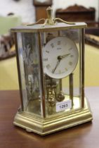 1950's Brass cased six glass anniversary clock by Kundo