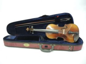 Paesold violin bow, with violin in a fitted case