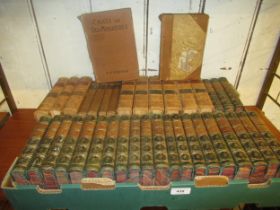 Twenty three volumes of Scott's works including the Waverley novels etc., having green part