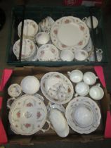 Royal Albert Tranquility pattern floral decorated dinner service and tea set comprising: various