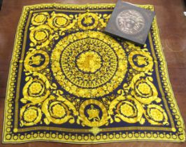 Atelier Versace, early 1990's Baroque silk headscarf, 86cm square, in original box