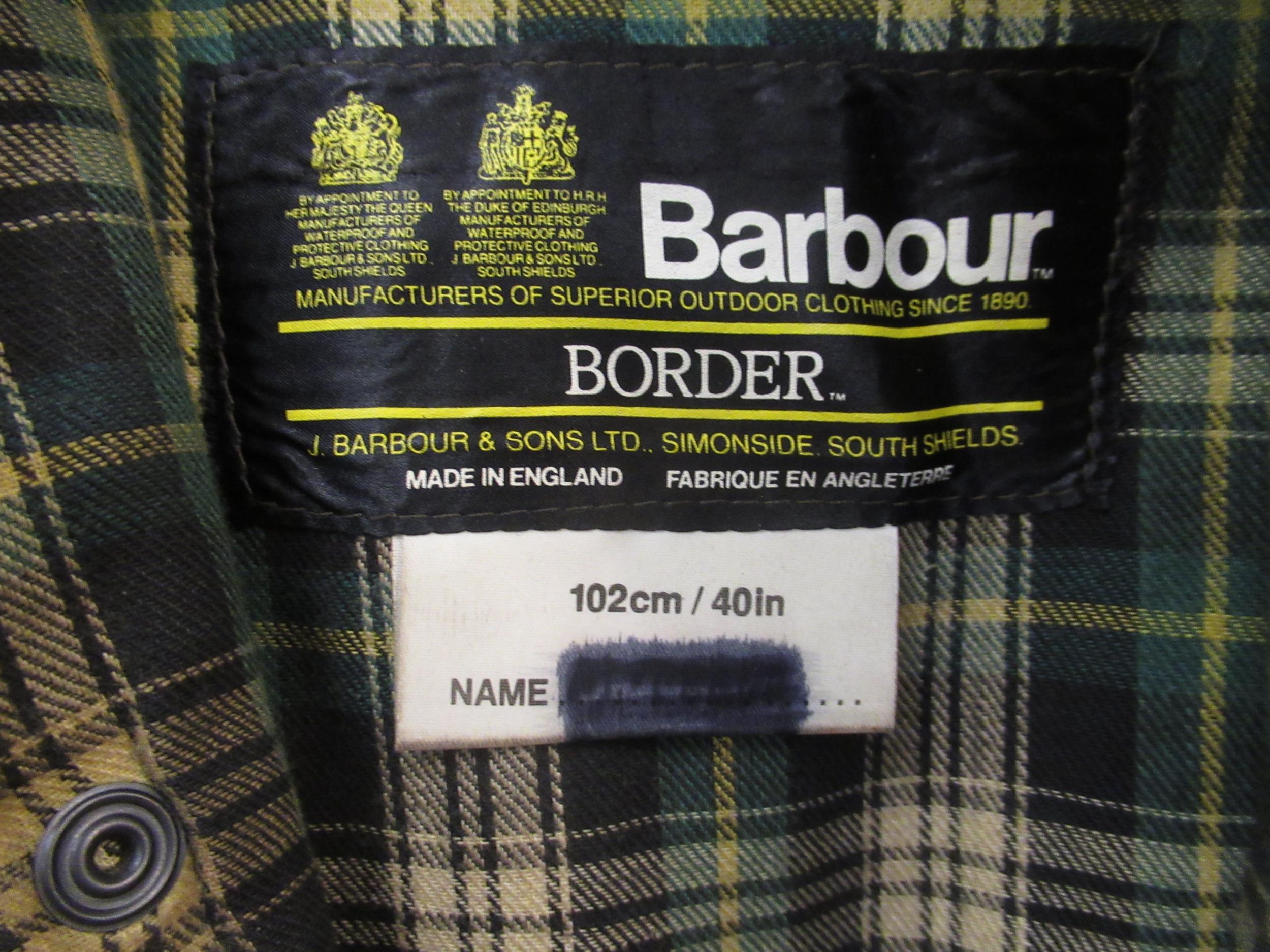 Barbour Border jacket, together with a Barbour wading jacket Various areas of wear, scuffs and - Image 2 of 21