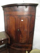 19th Century mahogany hanging corner cupboard