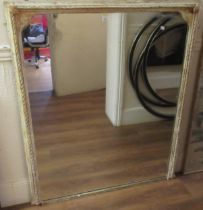 19th Century rectangular composition overmantel mirror with traces of original gilding, 133 x 110cm