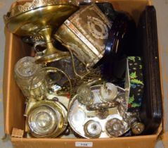 Quantity of various silver plated items including a condiment set (lacking one bottle), cream