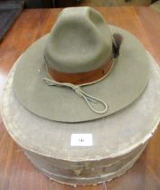 Early faux felt scouting hat, boxed