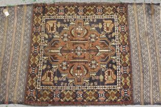 Small Belouch rug with a medallion design and Kelim end panels, 129 x 80cm