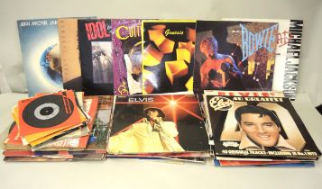 Small collection of various LP records and singles including Elvis Presley ' Hound Dog ' 78 speed
