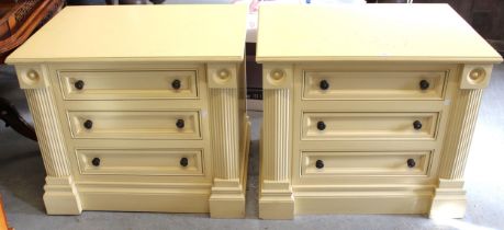 Pair of modern three drawer bedside cabinets by Clive Christian Both in good condition, no damage or