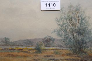 Edwin Viner, watercolour landscape titled ' Thurstaston in the Wirrel ', gilt framed, 6ins x 9ins,