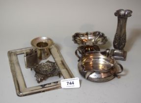 London silver two handled shallow spoon warmer, together with a small quantity of various other