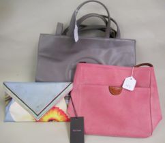 Paul Smith, envelope clutch with original tag, together with a Brics pink leather shoulder bag and a