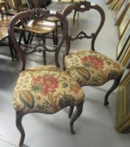 Pair of 19th Century rosewood balloon back chairs
