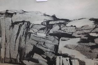 Pip Carpenter, signed Limited Edition print ' Rocks, Donegal - Evening ', 34 x 44cm approximately,