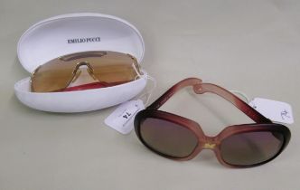 Emilio Pucci, pair of sunglasses in original case, together with a pair of Nina Ricci sunglasses