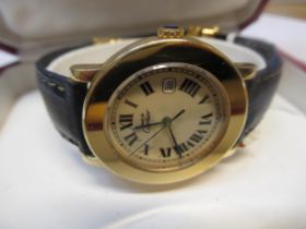 Must de Cartier ladies Vermeil silver gilt wristwatch, the 33mm case with Roman numerals, centre