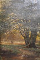 Frederick Golden Short, oil on canvas forest scene, signed, 60 x 40cm, gilt framed Good clean