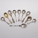 10 ASSORTED LATE 19TH/ EARLY 20TH CENTURY CONTINENTAL DECORATIVE SPOONS:-.
