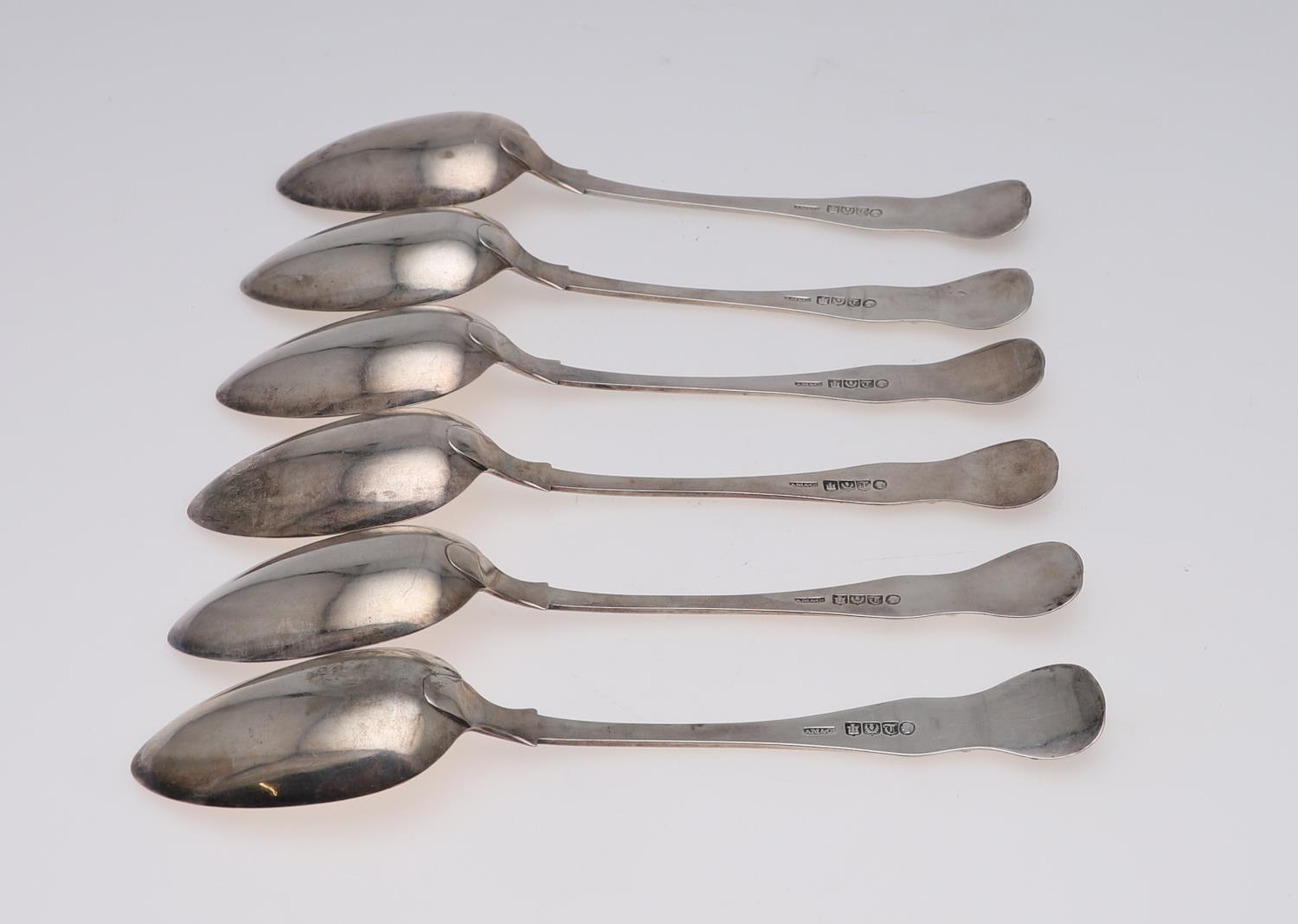 A SET OF SIX VICTORIAN SCOTTISH TABLESPOONS. - Image 5 of 6