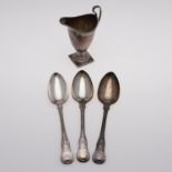 A PAIR OF GEORGE III KING'S PATTERN TABLESPOONS.