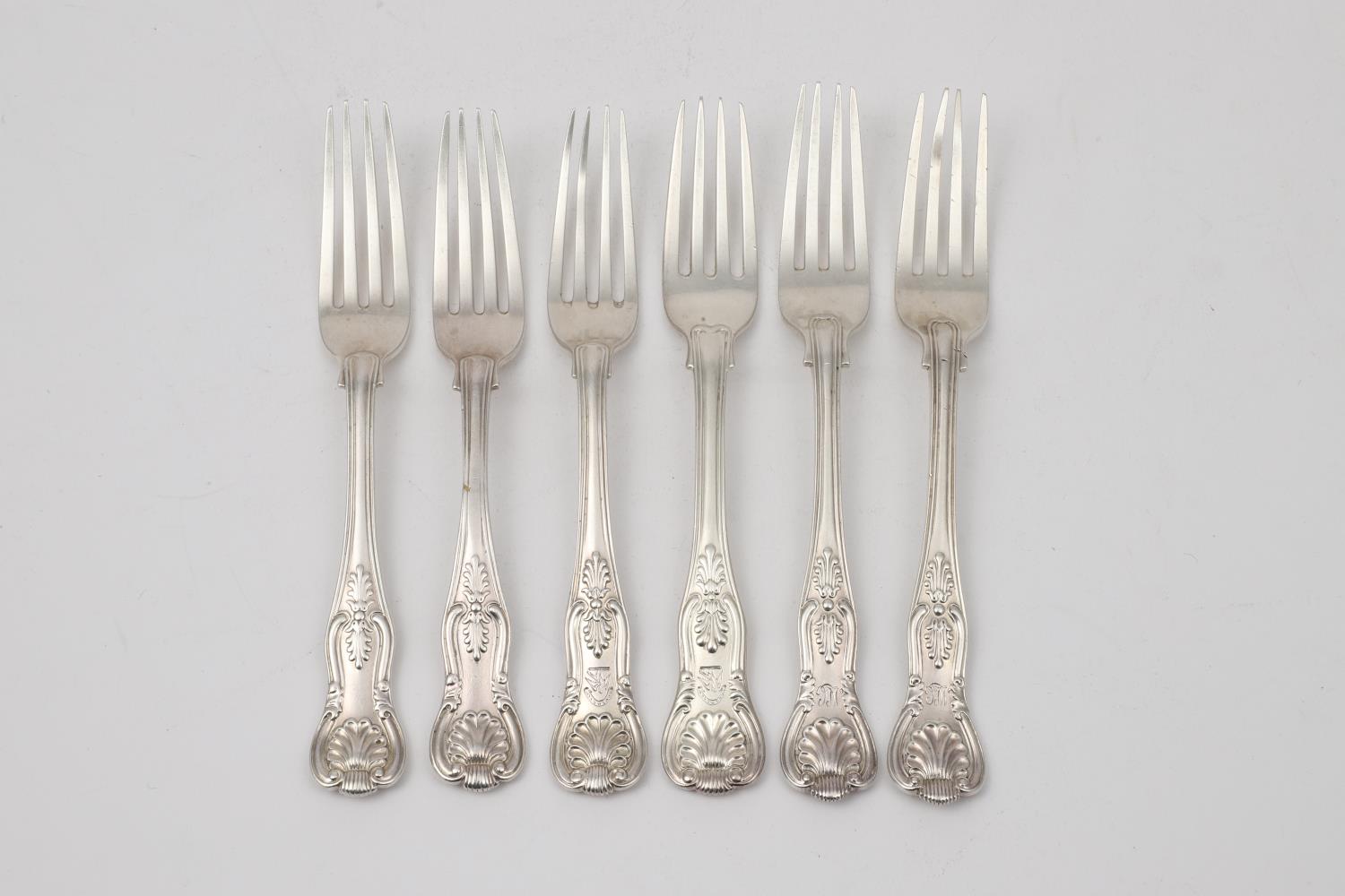 MIXED KING'S PATTERN FLATWARE:-. - Image 4 of 15