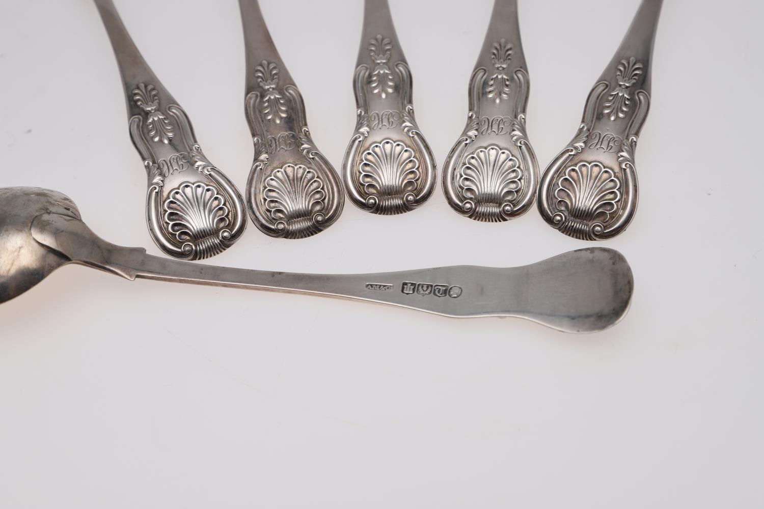 A SET OF SIX VICTORIAN SCOTTISH TABLESPOONS. - Image 4 of 6