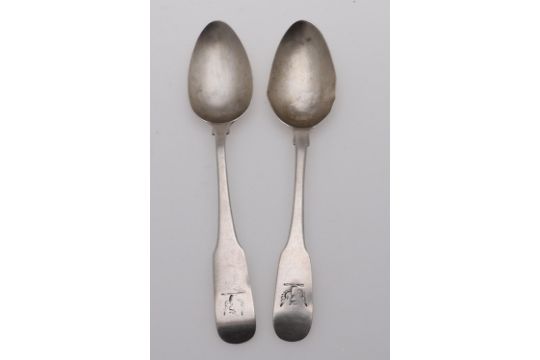 VARIOUS GEORGE III/ IV SCOTTISH AND IRISH FIDDLE FLATWARE:. - Image 11 of 14